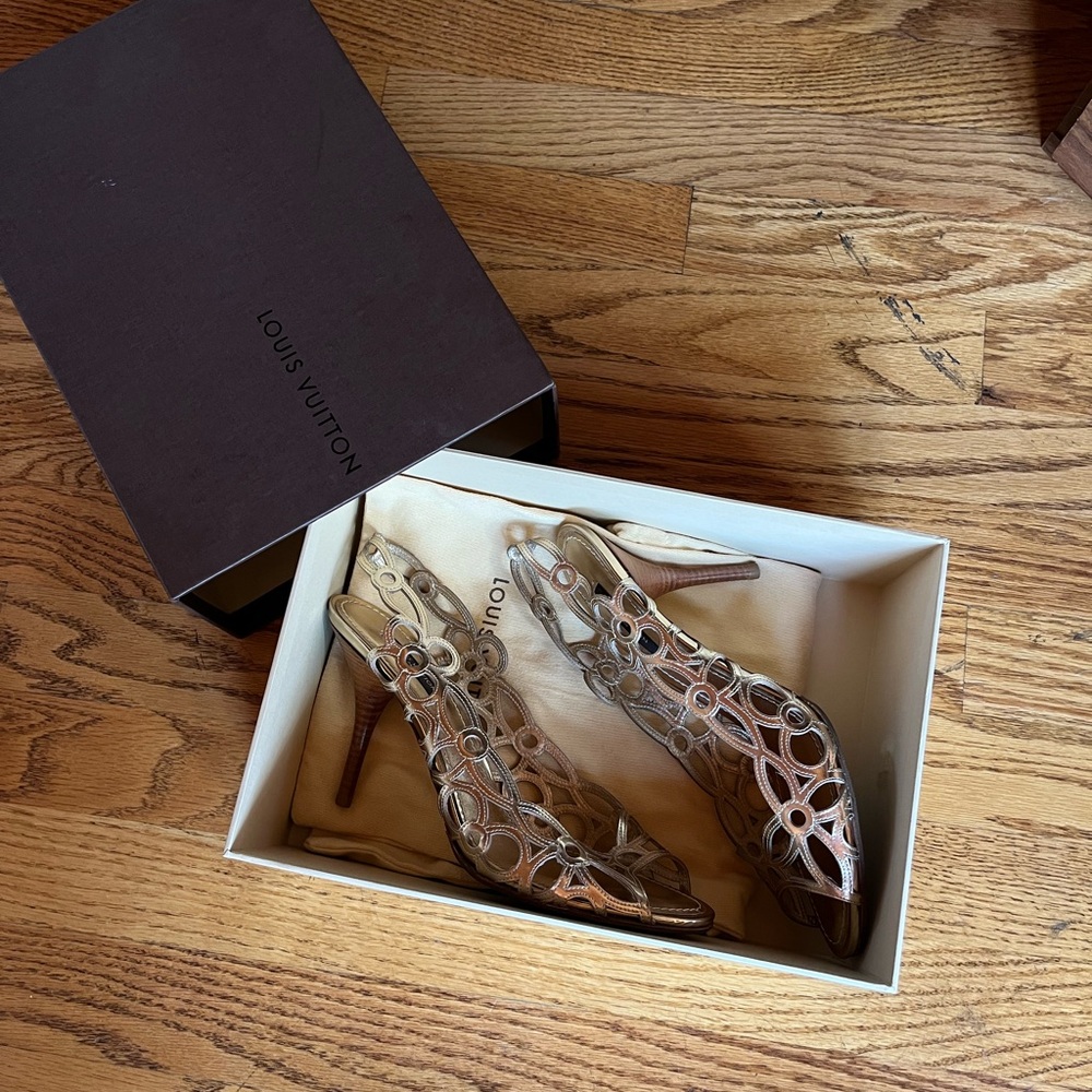 Louis Vuitton gold heels